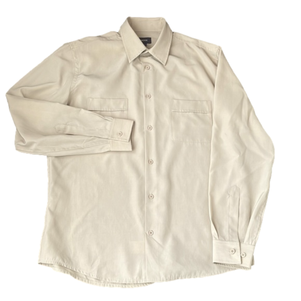 NWOT Mexx Mens Utility Casual Button Down Long Sleeved shirt Tan Size L